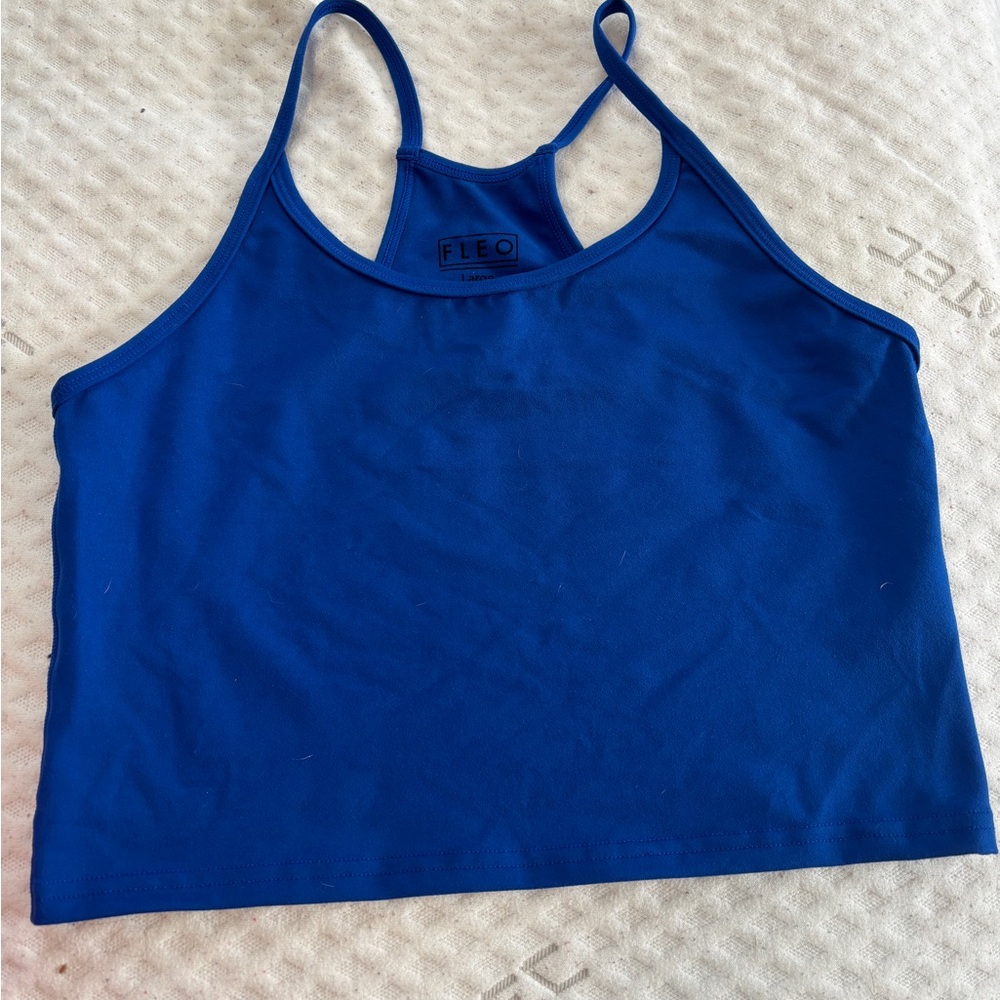 Fleo Women's Blue Racerback Tank Top